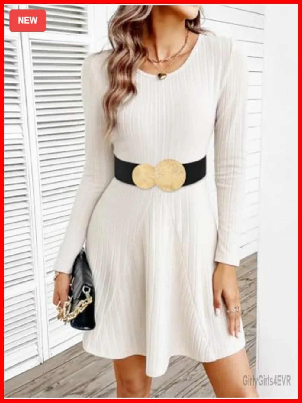 Wide Stretchy Elastic Waist Belt with Alloy Round Buckle for Dresses and